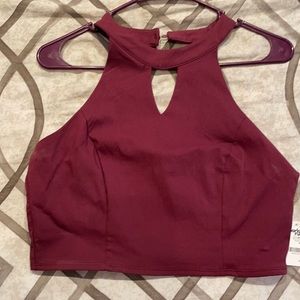 Charlotte Russe Burgundy Crop Top Size L